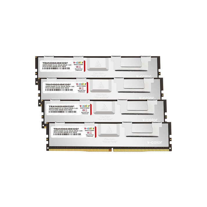 V-COLOR DDR5 192GB (48GBx4) 6400MHz CL32 3Gx8 2Rx8 OC R-DIMM